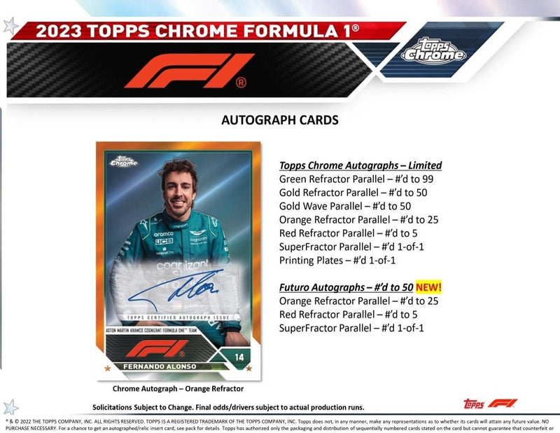 2023  Topps Chrome Formula 1 Hobby Box