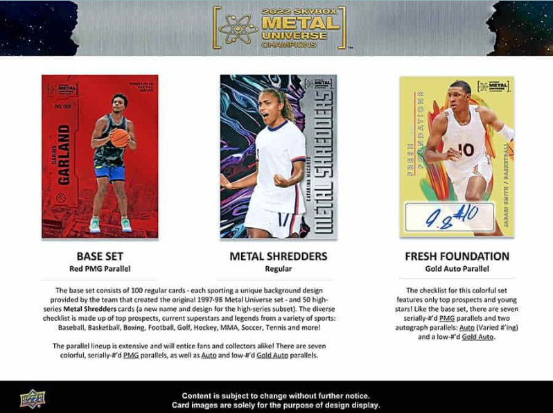 2022 Upper Deck Skybox Metal Universe Champions Hobby Box