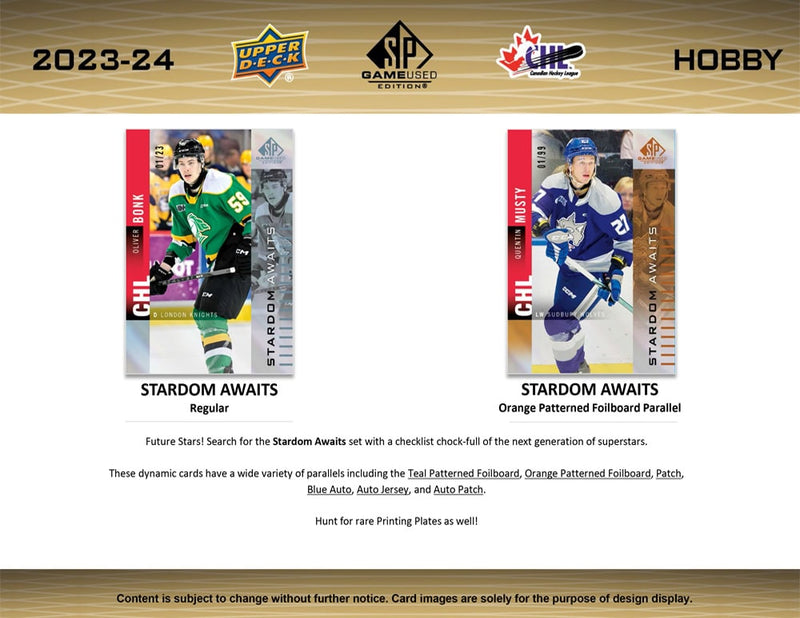 2023-24 CHL SP Game Used Hobby Box