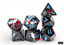 Chessex 7 Dice Set - Brush Dark Side/Blue