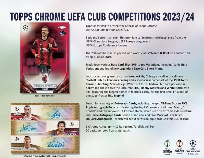 2023-24 UEFA Competitions Topps Chrome Soccer Hobby Box