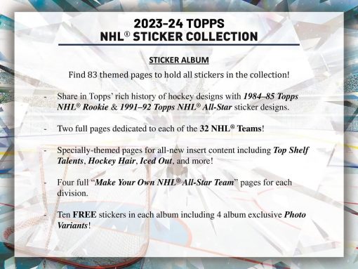 Topps - 2023-24 NHL Sticker Box