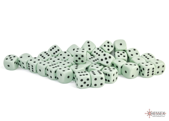 Chessex 36D6 Opaque Pastel Green/black