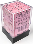 Chessex 36D6 Opaque Pastel Pink/black