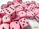 Chessex 36D6 Opaque Pastel Pink/black