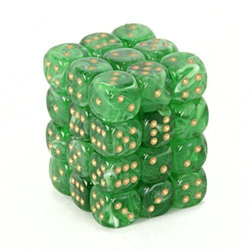 Chessex 36D6 Green/Gold