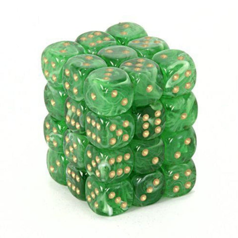 Chessex 36D6 Green/Gold
