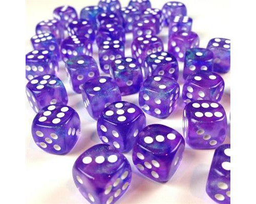 Chessex 36D6 Borealis  Purple/white