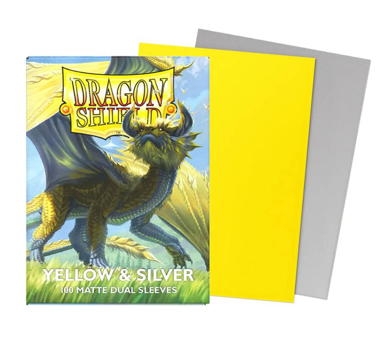 Dragon Shield Sleeves - Yellow & Silver Dual Matte