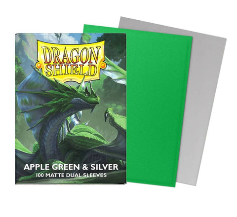 Dragon Shield Sleeves - Apple Green & Silver Dual Matte