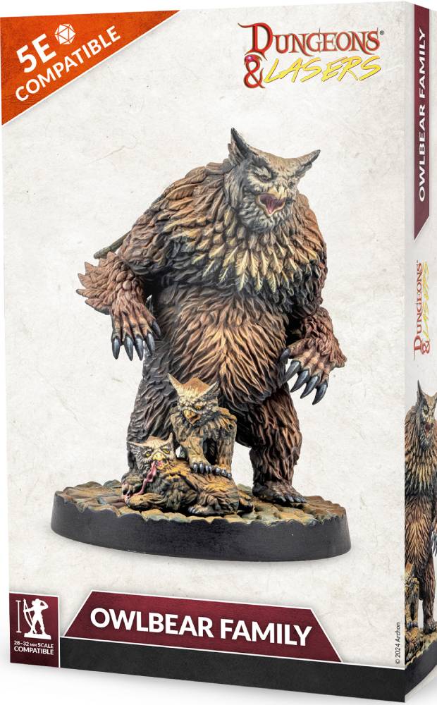 Dungeons & Lasers - Owlbear Family (Unpainted)