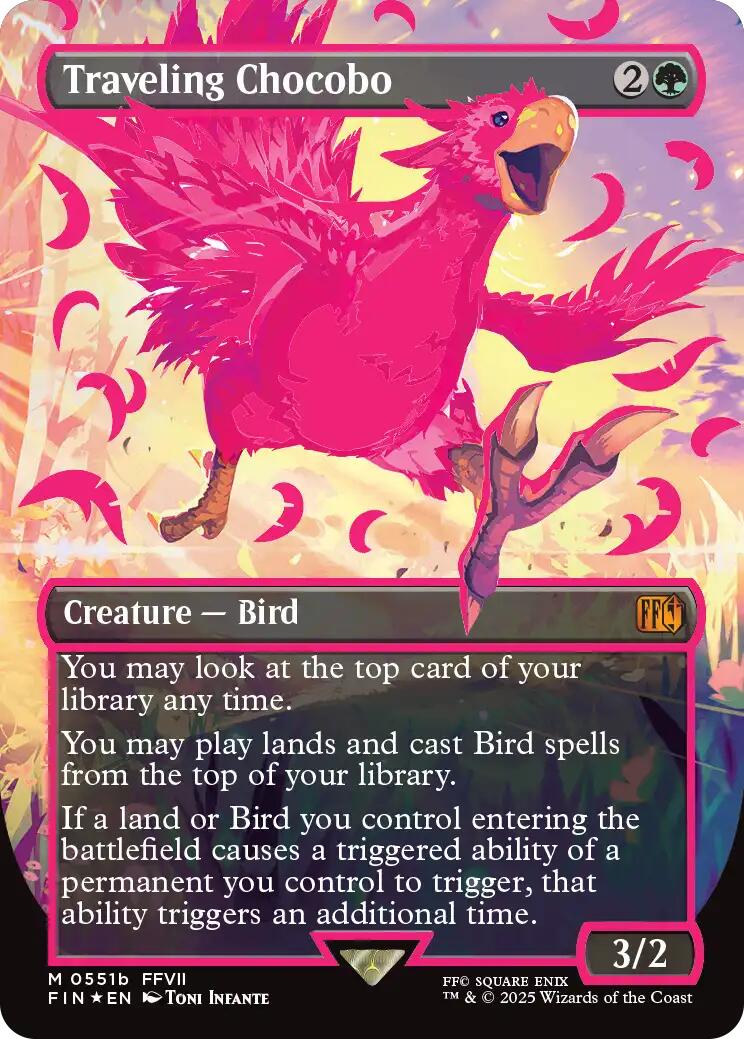 Traveling Chocobo (Borderless) (Neon Ink Pink) [FINAL FANTASY]