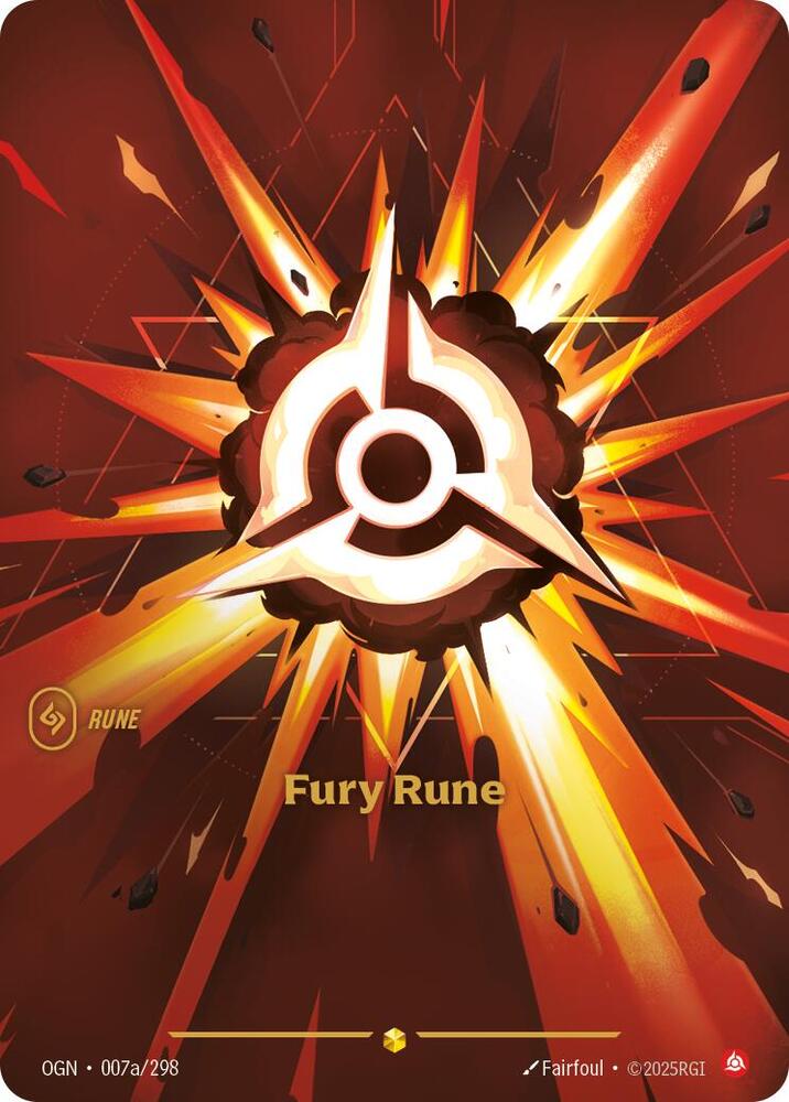 Fury Rune (007a/298 - Alternate) [Riftbound TCG: Origins]
