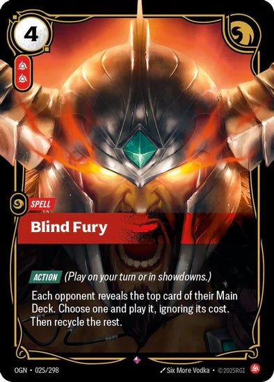 Blind Fury (025/298 - Rare) [Riftbound TCG: Origins]