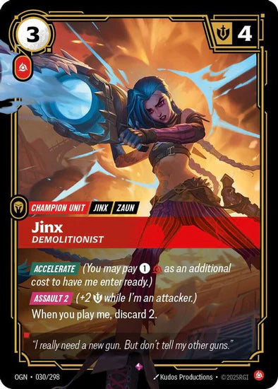 Jinx - Demolitionist (030/298 - Rare) [Riftbound TCG: Origins]