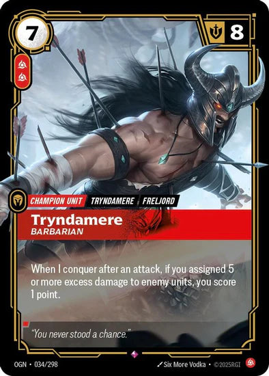 Tryndamere - Barbarian (034/298 - Rare) [Riftbound TCG: Origins]
