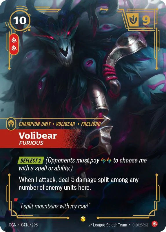 Volibear - Furious (041a/298 - Alternate) [Riftbound TCG: Origins]