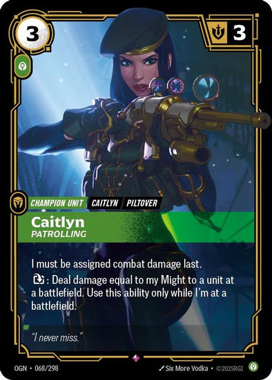 Caitlyn - Patrolling (068/298 - Rare) [Riftbound TCG: Origins]
