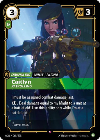 Caitlyn - Patrolling (068/298 - Rare) [Riftbound TCG: Origins]