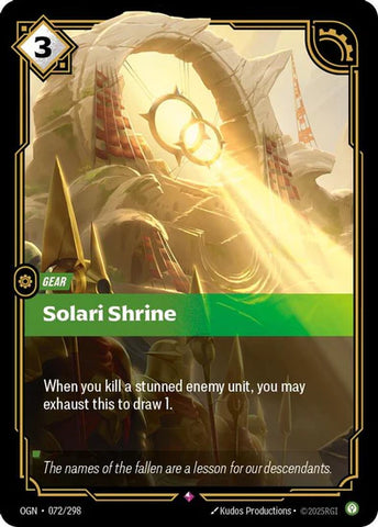 Solari Shrine (072/298 - Rare) [Riftbound TCG: Origins]