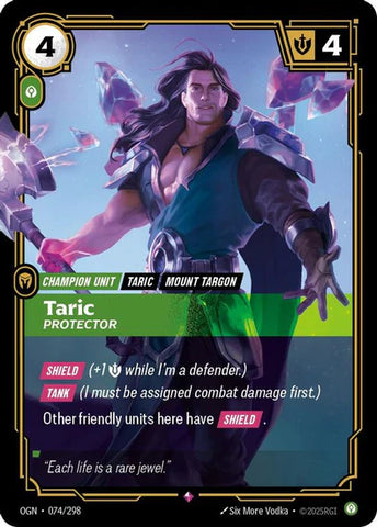 Taric - Protector (074/298 - Rare) [Riftbound TCG: Origins]