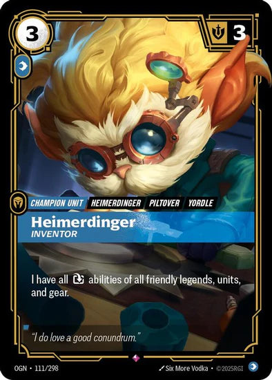 Heimerdinger - Inventor (111/298 - Rare) [Riftbound TCG: Origins]