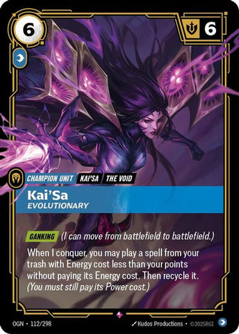 Kai'sa - Evolutionary (112/298 - Rare) [Riftbound TCG: Origins]