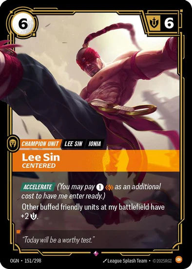 Lee Sin - Centered (151/298 - Rare) [Riftbound TCG: Origins]