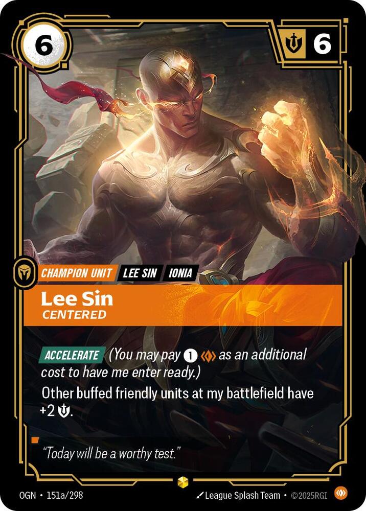 Lee Sin - Centered (151a/298 - Alternate) [Riftbound TCG: Origins]