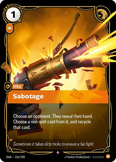 Sabotage (156/298 - Rare) [Riftbound TCG: Origins]