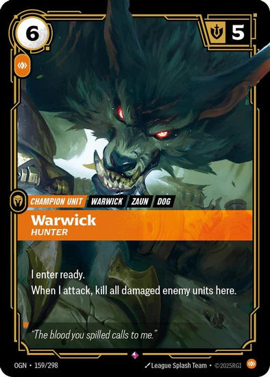 Warwick - Hunter (159/298 - Rare) [Riftbound TCG: Origins]