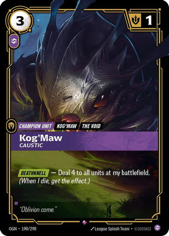 Kog'Maw - Caustic (190/298 - Rare) [Riftbound TCG: Origins]