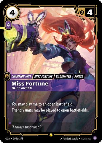 Miss Fortune - Buccaneer (193a/298 - Alternate) [Riftbound TCG: Origins]