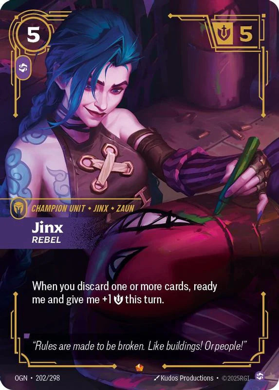 Jinx - Rebel (202/298 - Epic) [Riftbound TCG: Origins]