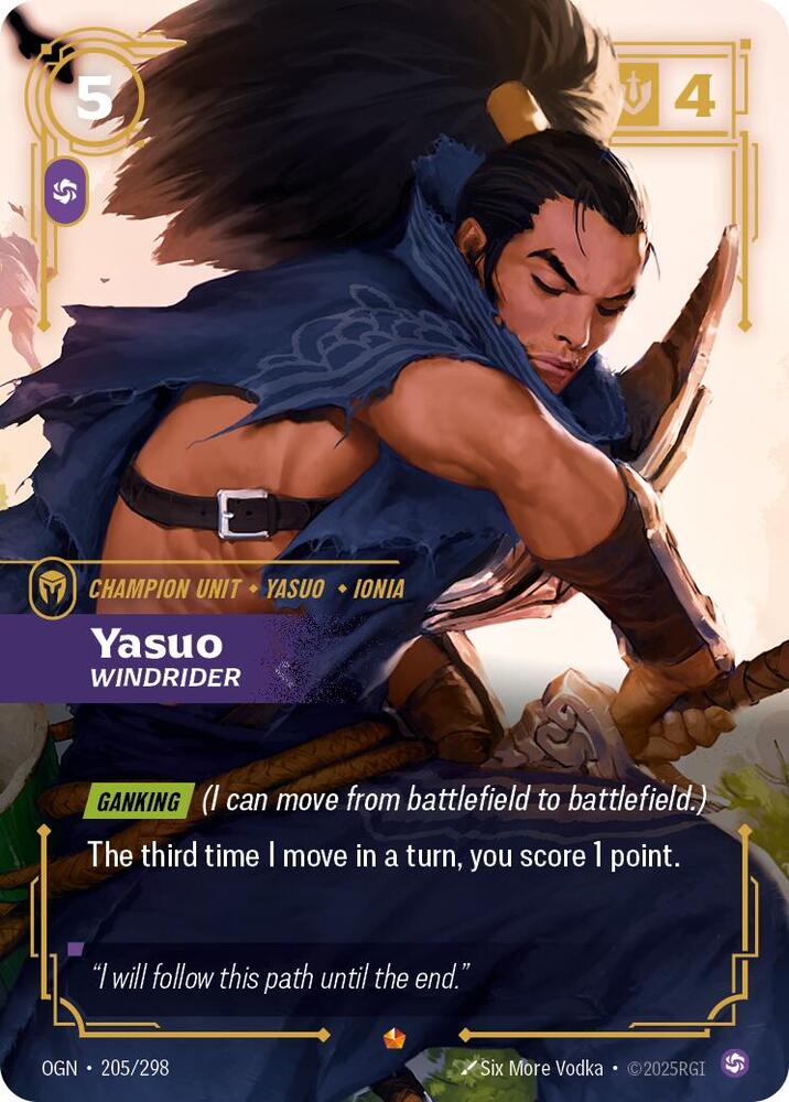 Yasuo - Windrider (205/298 - Epic) [Riftbound TCG: Origins]