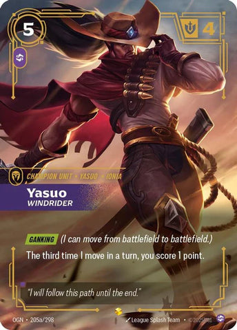 Yasuo - Windrider (205a/298 - Alternate) [Riftbound TCG: Origins]