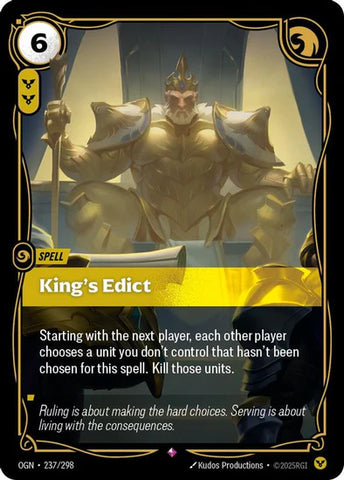 King's Edict (237/298 - Rare) [Riftbound TCG: Origins]