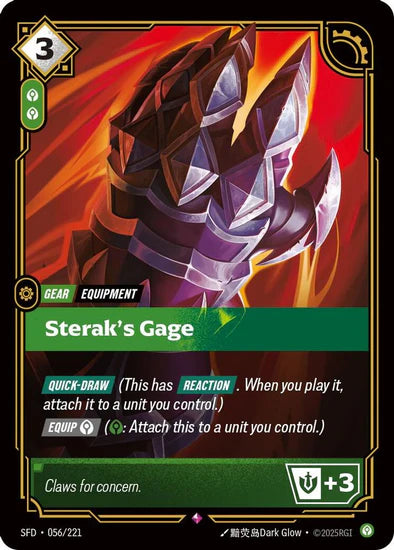 Sterak's Gage (056/221 - Rare) [Riftbound TCG: Spiritforged]
