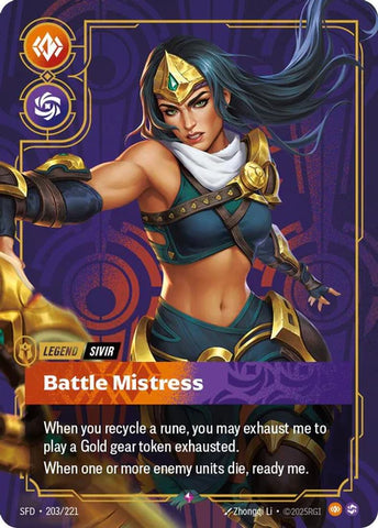 Sivir - Battle Mistress (203/221 - Rare) [Riftbound TCG: Spiritforged]