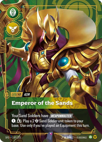 Azir - Emperor of the Sands (197/221 - Rare) [Riftbound TCG: Spiritforged]