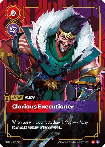 Draven - Glorious Executioner (185/221 - Rare) [Riftbound TCG: Spiritforged]