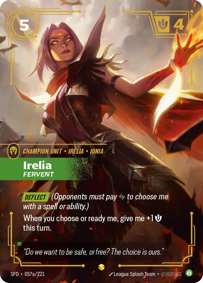 Irelia - Fervent (057a/221 - Alternate) [Riftbound TCG: Spiritforged]