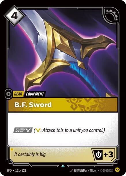 B.F. Sword (161/221 - Uncommon) [Riftbound TCG: Spiritforged]
