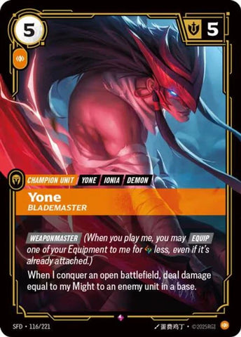 Yone - Blademaster (116/221 - Rare) [Riftbound TCG: Spiritforged]