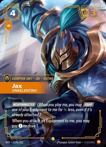 Jax - Unrelenting (119a/221 - Alternate) [Riftbound TCG: Spiritforged]