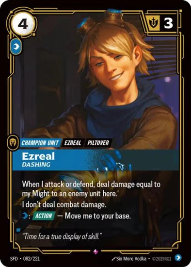 Ezreal - Dashing (082/221 - Rare) [Riftbound TCG: Spiritforged]