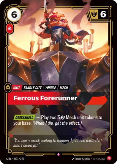 Ferrous Forerunner (021/221 - Rare) [Riftbound TCG: Spiritforged]