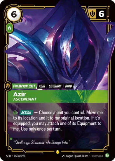 Azir - Ascendant (050a/221 - Alternate) [Riftbound TCG: Spiritforged]