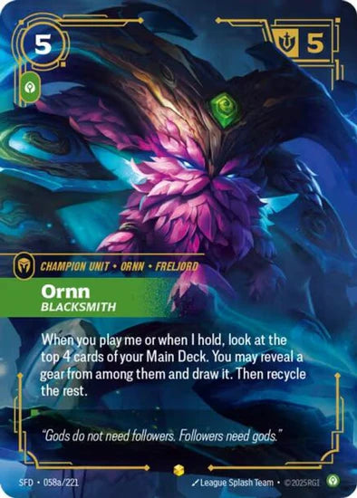 Ornn - Blacksmith (058a/221 - Alternate) [Riftbound TCG: Spiritforged]