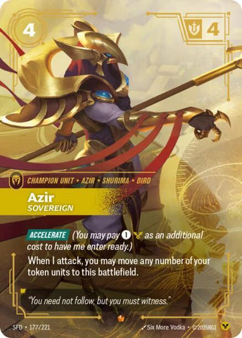Azir - Sovereign (177/221 - Epic) [Riftbound TCG: Spiritforged]